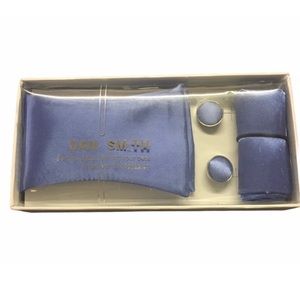 DAN SMITH Blue Self-Tie Bow Tie Set
